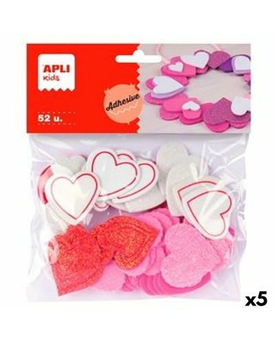 Moosgummi Apli Bunt Moosgummi Herzen (52 Stücke) (5 Stück)