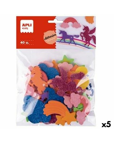 Feuille de Mousse Apli Multicouleur Feuille de Mousse unicornios (40 Pièces) (5 Unités)
