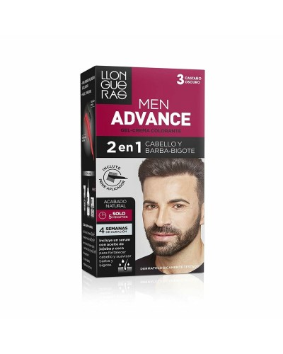 Llongueras Men Advance Semi-Permanente Color Creme Dunkelbraun (4 Stk.) - Haarfarbe für Männer
