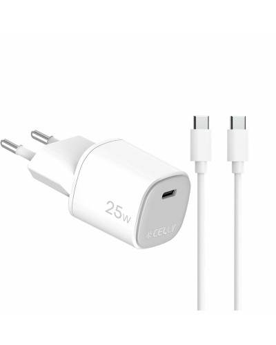 USB Cable Celly UPTC1USBC25WCTC White