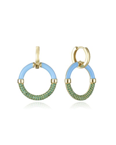 Viceroy Boucles d'Oreilles Femme Argent 925, Créoles avec Cristaux - 13199E100-99
