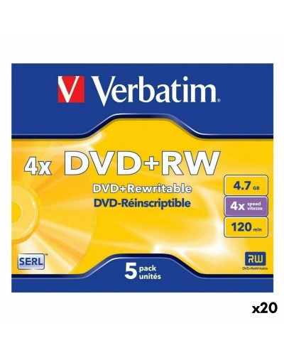 DVD+RW Verbatim 4,7 GB 4x 5 Kappaletta (20 osaa)