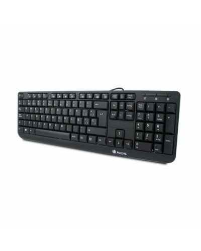 Toetsenbord NGS NGS-KEYBOARD-0344 Zwart Qwerty Spaans