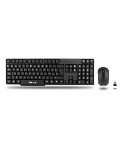 clavier et souris NGS NGS-KEYBOARD-0358 Noir QWERTY Qwerty US Sans fil