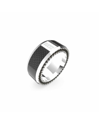 Guess Bague Femme Argent avec Cristaux Noirs Taille 62 - Bijou Élégant
