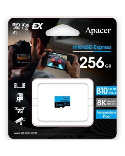 Micro SD geheugenkaart met adapter Apacer UHS-I Clase 10 256 GB