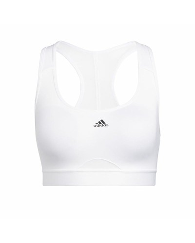 Adidas Pwr MS PD White - Medium Support Sports Bra - Ideal for Training
