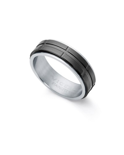 Bague Homme Viceroy Acier Inoxydable Noir Taille 22 - Élégante et Résistante
