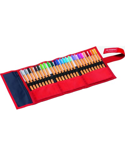 Tuschpennor Stabilo Point 88 Red Rollerset Multicolour