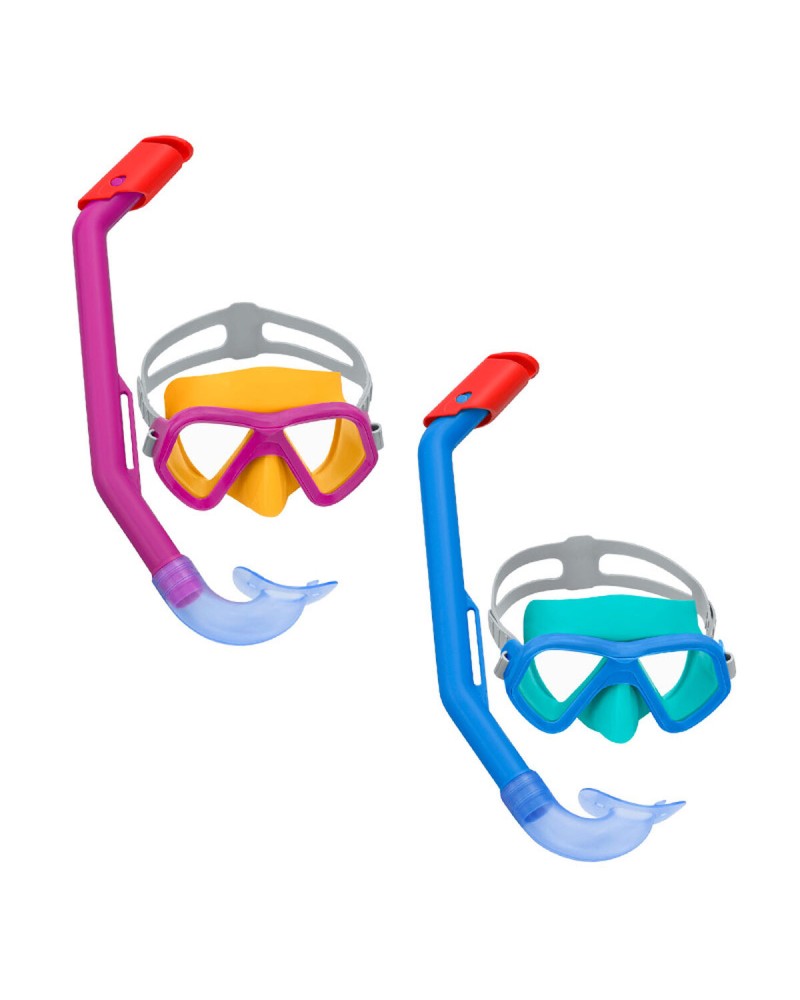 Bestway Set Maschera e Tubo Infantile +3 Anni - Cinturino Anatomico Mare Piscina