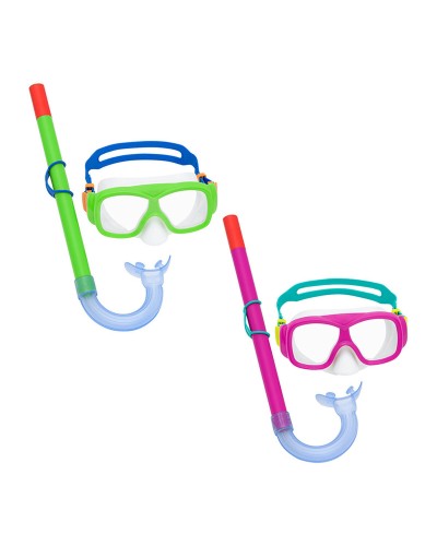 Bestway Set Máscara y Tubo Adultos, Válvula de Purga, +14 Años, Mar Piscina
