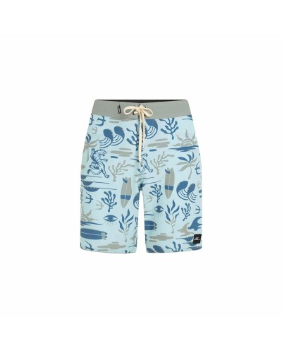 O'Neill Hyperfreak Mysto : Maillot de Bain Homme Bleu Azur Scallop 19'' - Séchage Rapide
