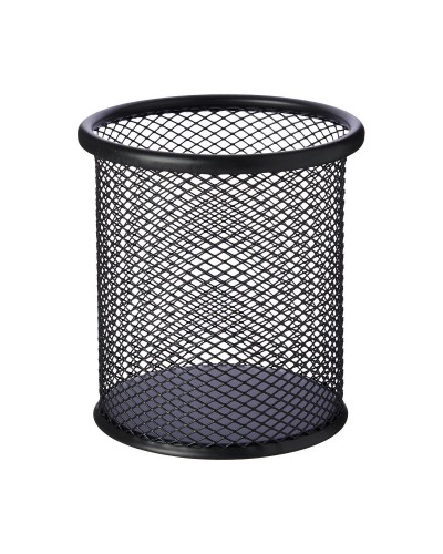 Q-Connect Portalápices Metálico Negro - Ø8,6x10,5cm - Organizador Escritorio Oficina
