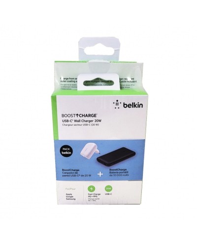 Belkin Cargador USB-C 20W Negro - Carga Rápida para iPhone/Android
