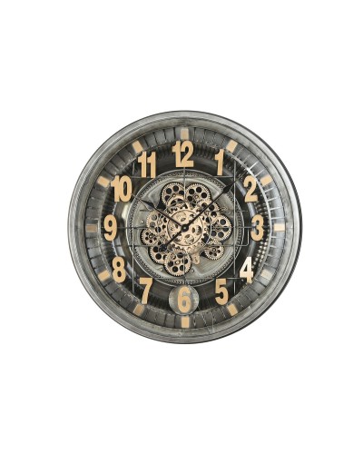 Wall Clock Home ESPRIT Golden Silver Crystal Iron Vintage 66,5 x 8,5 x 66,5 cm