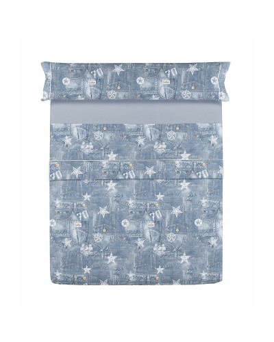 Lenzuola Lois TEJANO Azzurro Osimano | Set completo letto singolo