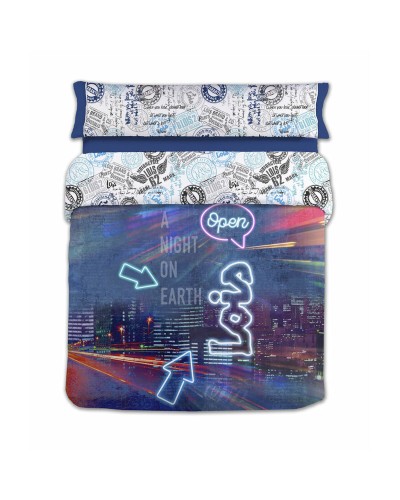 Housse de couette Lois Night, Bleu clair, 144 fils, 240x230cm
