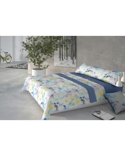 Copripiumino Singolo Pierre Cardin HOJARASCA Azzurro, 3 Pezzi