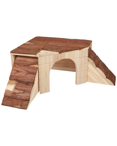 Miniatuurhuis Kerbl Knaagdieren 37 x 37 x 16 cm Bruin Hout