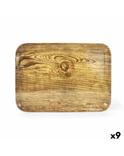 La Mediterránea Melamine Wooden Tray - 42 x 31 x 2 cm (Set of 9)
