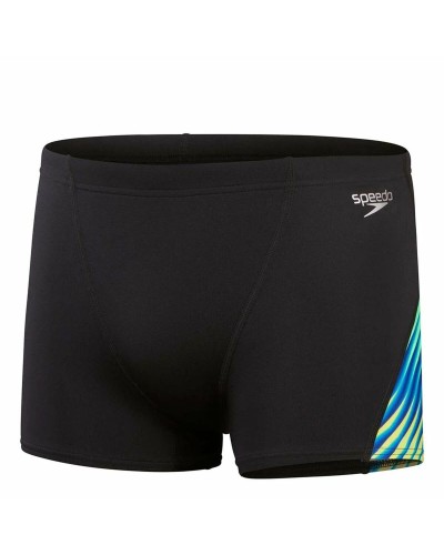 Speedo Costume Boxer Bambino Allover Digi V-Cut Nero - Asciugatura Rapida
