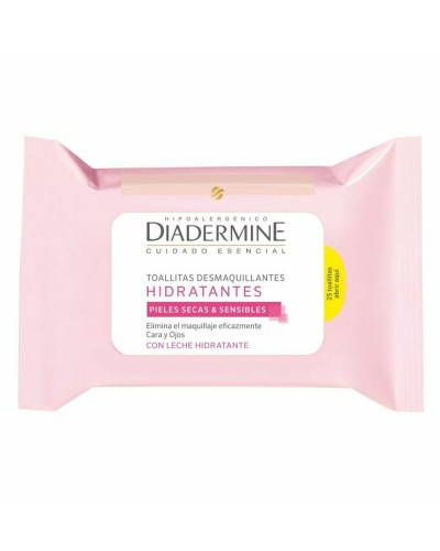 Diadermine Lingettes Démaquillantes Hydratantes - 25 Unités - Peaux Sèches

