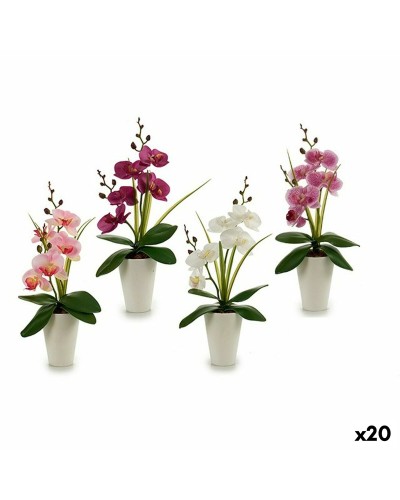 Decoratieve Bloem Ibergarden A18124-33-WH A18124-33-WH Orchidee 14 x 35 x 8 cm (12 Stuks)