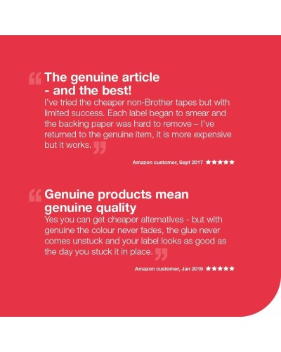 Laminated Tape for Labelling Machines Brother Cinta laminada 18mm Red/Black 18mm