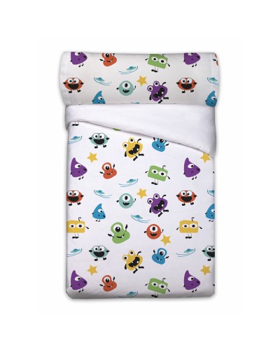 Ensemble Housse de Couette Monstruos Pierre Cardin Simple, Blanc, 3 Pièces
