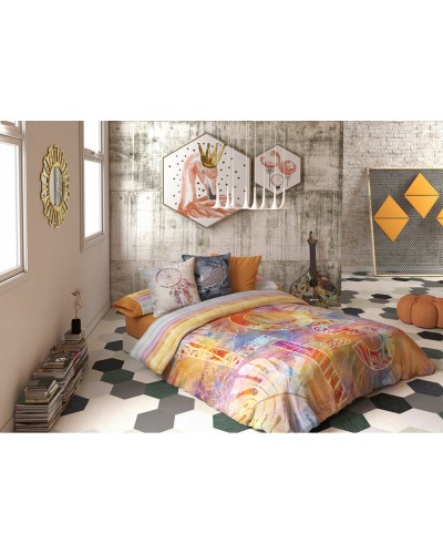 Single Duvet Cover Set Lois CORSO P. Orange, 3 Pieces

