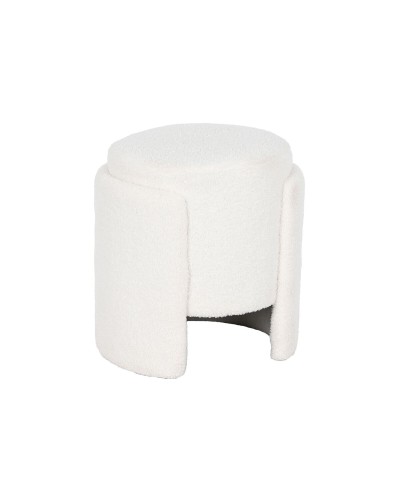 Jalkatuki Home ESPRIT Valkoinen Polyesteri Puu MDF Scandi 40 x 40 x 43 cm