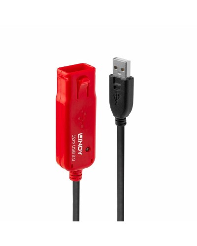 Lindy Cable USB 2.0 Activo 12m Negro - Extensión de Señal de Alta Velocidad
