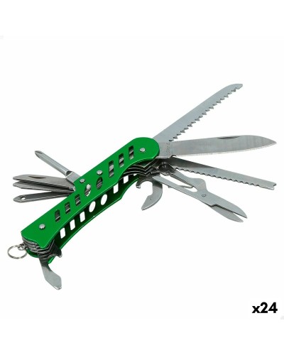 Aktive Coltello Multiuso Verde Campeggio - Lama Acciaio, Piccolo & Resistente - Set 24 Pz
