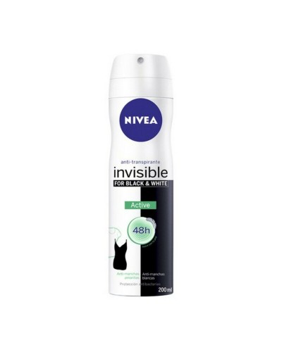 Deodorantspray Black & White Invisible Active Nivea Black White Invisible Active (200 ml) 200 ml
