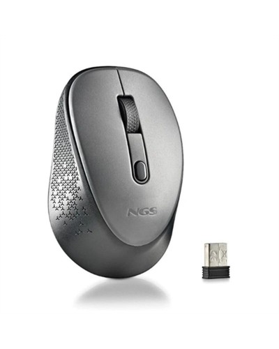 Ratón Óptico Inalámbrico Gris NGS - Ergonómico para PC Portátil
