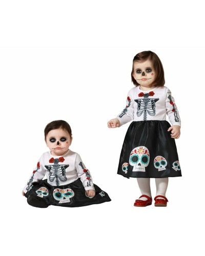 Newborn Skeleton Mexican Costume - Halloween, Day of the Dead - One Size
