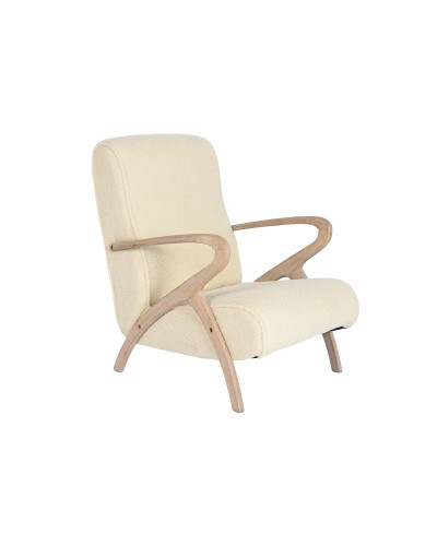 Armstoel Home ESPRIT Wit Natuurlijk 57 x 55 x 85 cm