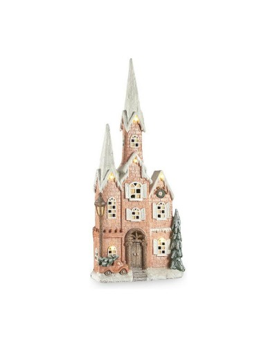 Decoratieve figuren Huis Kerstmis LED Licht Roze Muziek Wit Bruin Groen Magnesium 20 x 125 x 55 cm