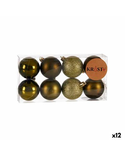 Set kerstballen Groen Plastic 5 x 6 x 5 cm (12 Stuks)