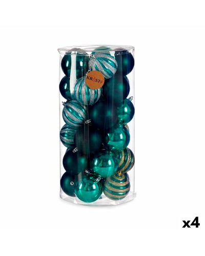 Blue Christmas Balls in PVC | Set of 4 | 8 x 9 x 8 cm | Christmas Decorations
