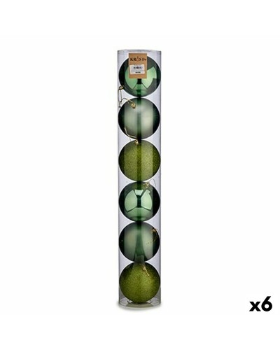 Weihnachtskugel-Set Grün 6 Stück Kunststoff 12 cm für Festliche Dekorationen
