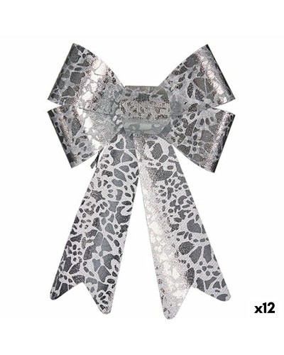 Lasso Kerstversiering Afgedrukt Zilverkleurig PVC 16 x 24 x 4 cm (12 Stuks)