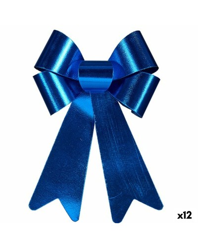 Fiocco Natalizio in PVC Azzurro, 24x36x5 cm (confezione da 12)