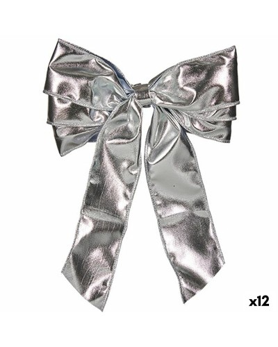 Nœud Décoratif Argent Noël 30x4x20cm (12 pièces)
