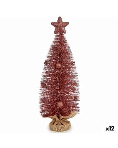 Pink Christmas Trees 13cm - Pack of 12 - Festive Christmas Decoration
