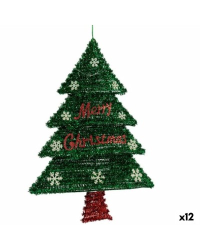 Arbre de Noël Guirlande LED, Lumières Festives de Noël pour Intérieur, Rouge et Vert, 12 Pièces (44 x 58,8 x 7 cm)
