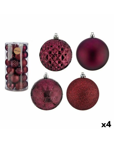 Joulupallosetti Purppura 8 cm PVC (4 osaa)