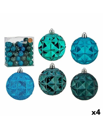 Set kerstballen Turkoois 7 cm (4 Stuks)
