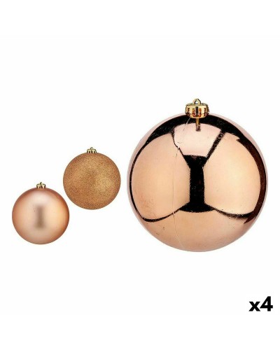 Weihnachtsdeko-Garnitur Kupfer: Set mit 4 Kunststoffkugeln (15 x 16 x 15 cm)
