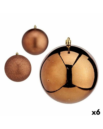 Roho Weihnachtskugeln, Braun, 6er-Set, Kunststoff, 12x13x12 cm
